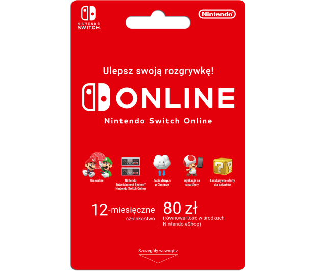 Nintendo Switch Online 12 Miesięcy 80 PLN - 1380539 - zdjęcie 2